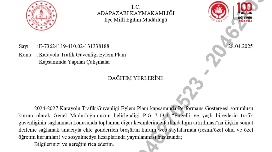 Karayolu Trafik Güvenliği Eylem Planı Kapsamında Yapılan Çalışmalar