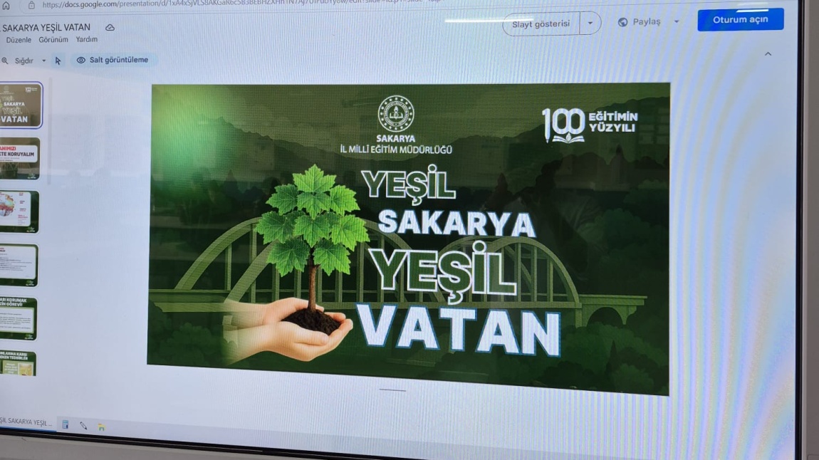 2025-2026 Yeşil Sakarya Yeşil Vatan ders etkinliği